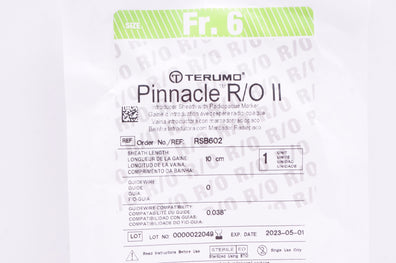 Terumo RSB602 Pinnacle R/O II Introducer Sheath W/Radiopaque Marker